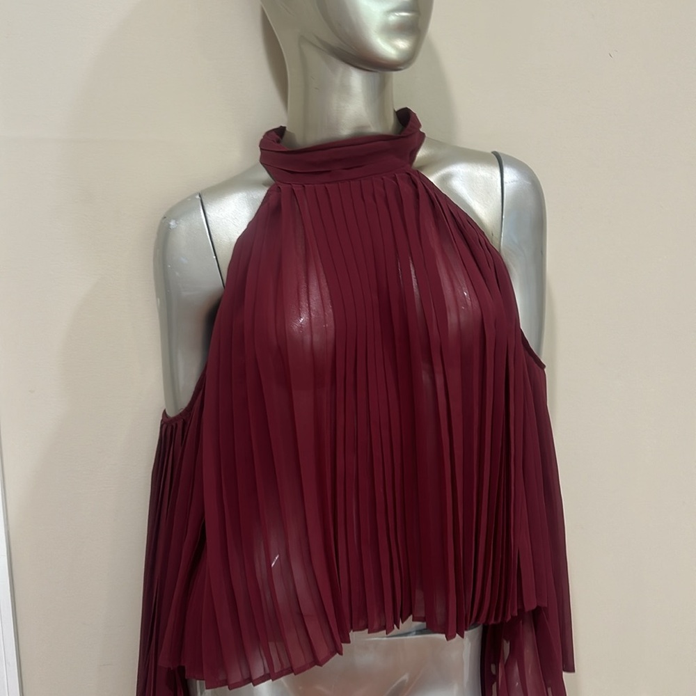 Walter Baker Mila Top Burgundy size S 100% polyester